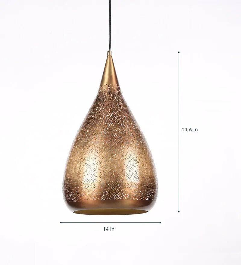 Acorn Antique Gold Metal Hanging Light - Stello Light Studio