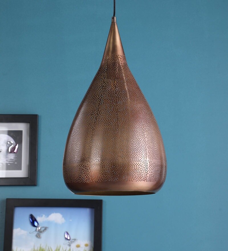 Acorn Antique Gold Metal Hanging Light - Stello Light Studio