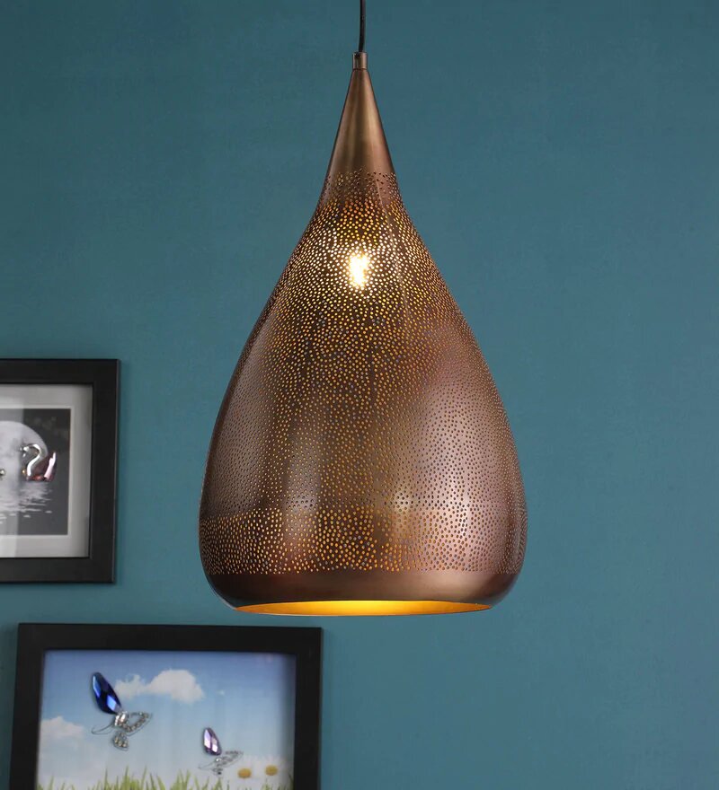 Acorn Antique Gold Metal Hanging Light - Stello Light Studio