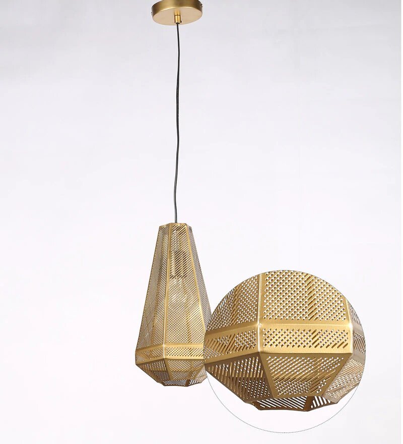 Acorn Antique Gold Metal Hanging Light - Stello Light Studio
