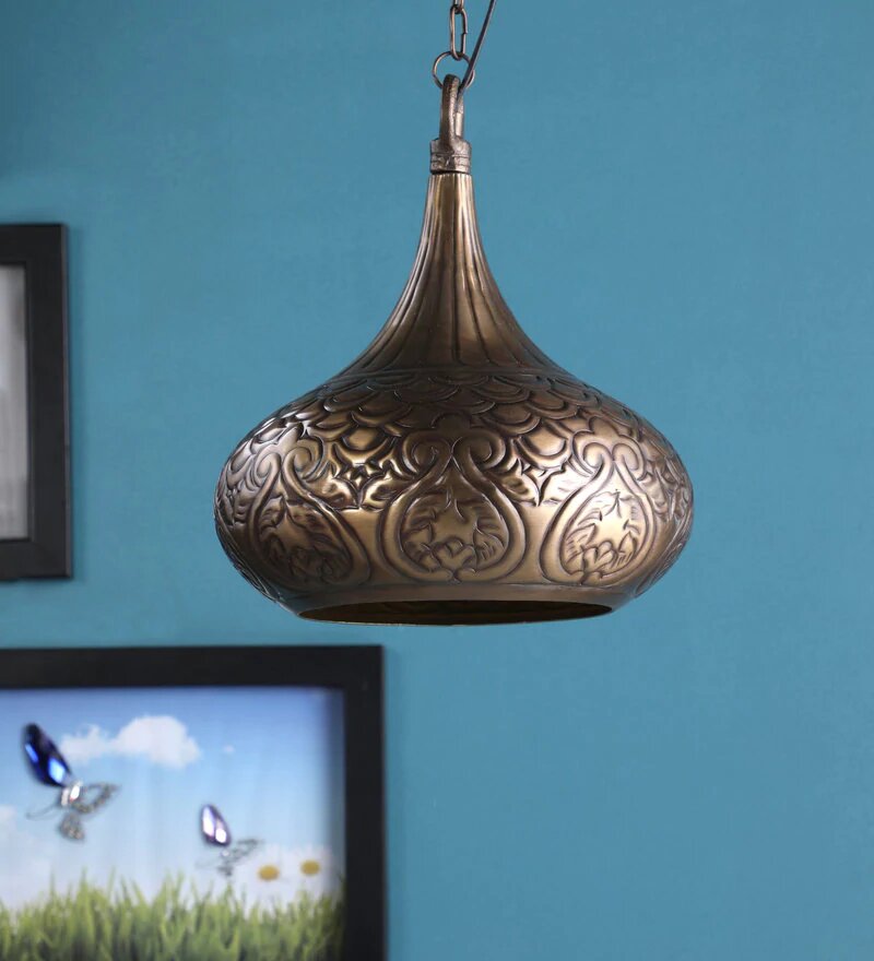 Acorn Gold Metal Hanging Light - Stello Light Studio