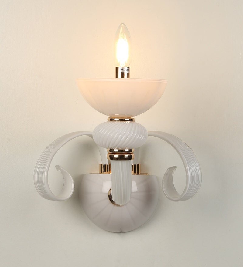 Flor White Glass Wall Light - Stello Light Studio