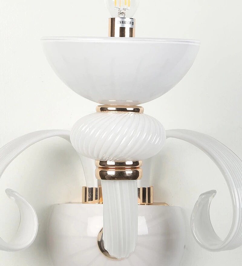 Flor White Glass Wall Light - Stello Light Studio