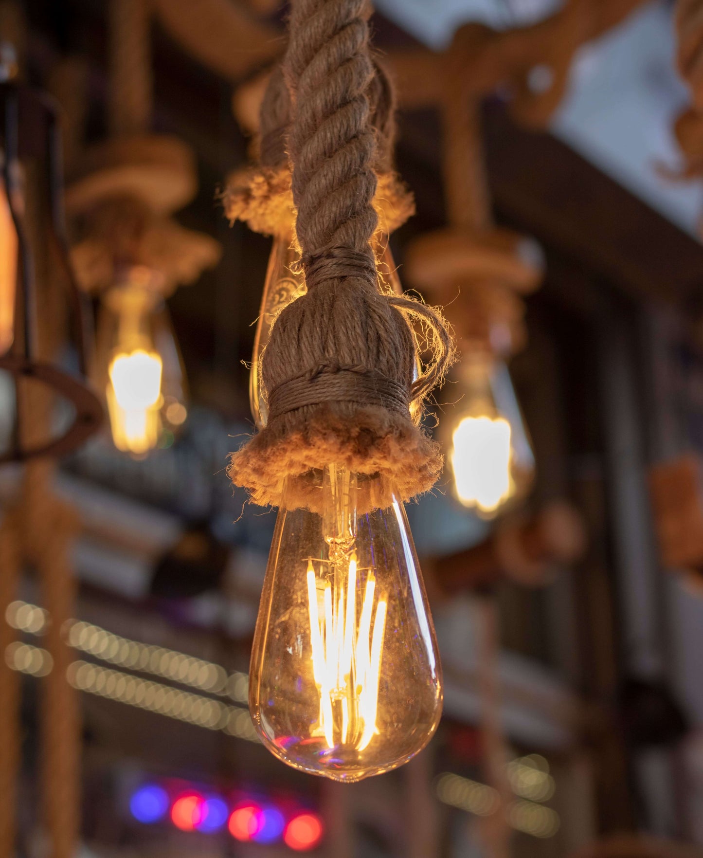 Rope Pendant Filament Lamp - Stello Light Studio