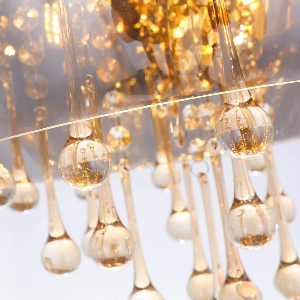 Smokey Glass Metal Chandelier