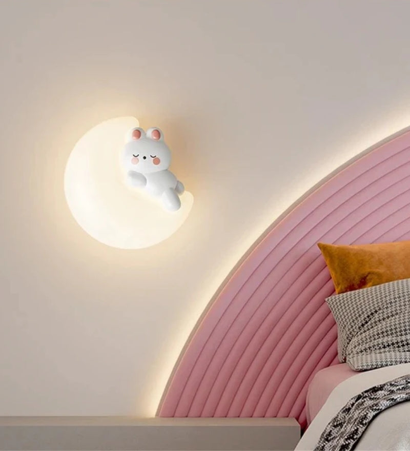 Dreamy Rabbit Milky White Wall Sconce – Tricolor