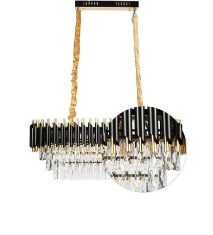 Oscuro Black Metal and Crystal Chandelier - 8 Lights