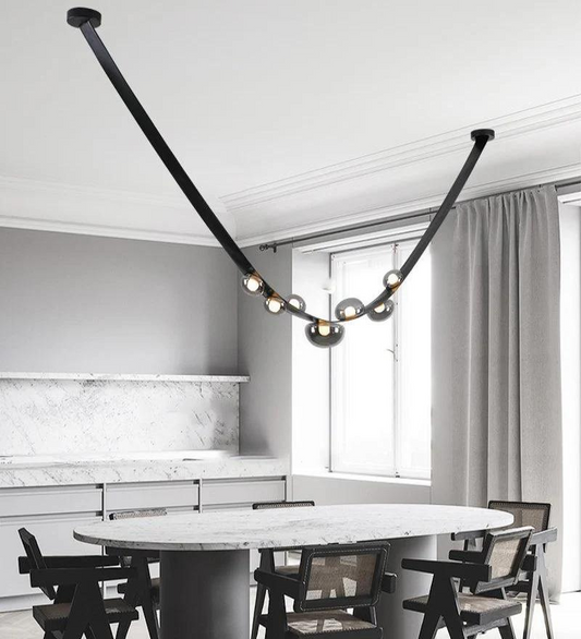 Stello Black Leather Belt Chandelier