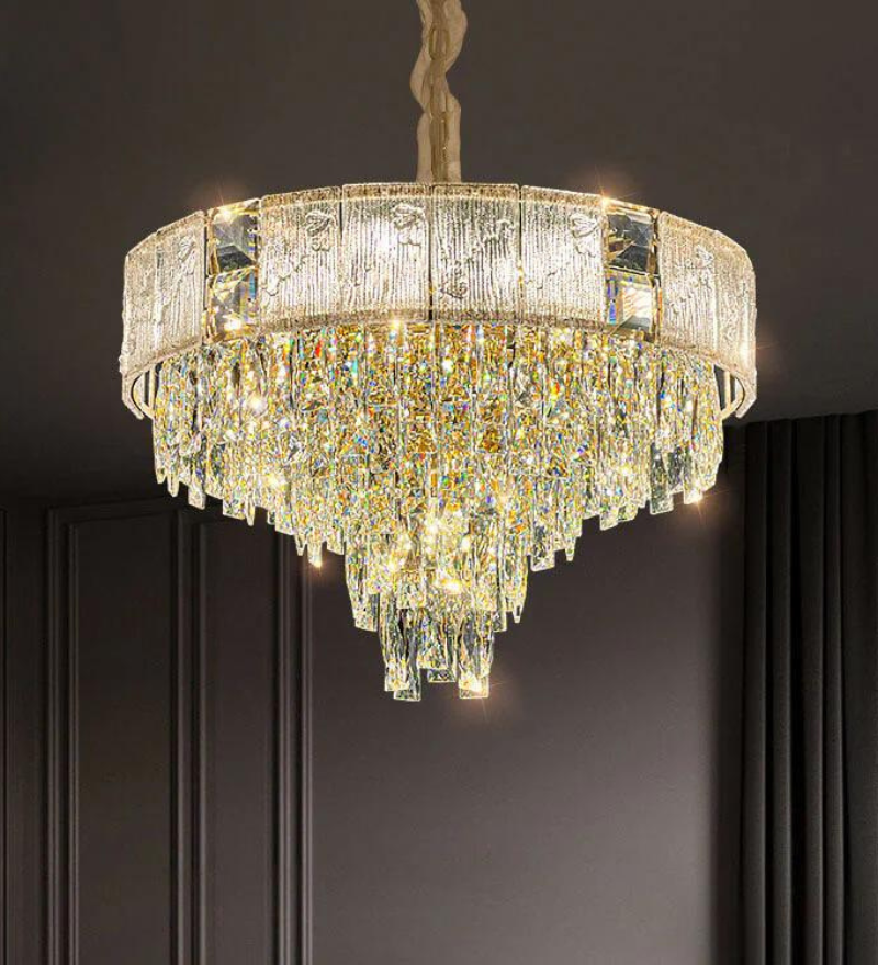 Stello modern round crystal chandelier