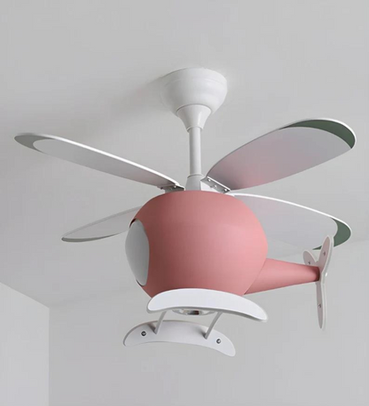 Pink Kid's Room Chandelier Ceiling Fan with Remote Control