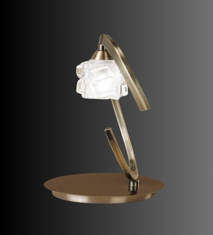 ICE TABLE LAMP 1 LIGHT ANTIQUE BRASS