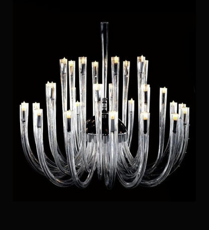 J Shape CLEAR GLASS CHANDELIER - 32 Head