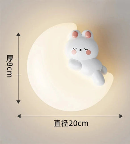 Dreamy Rabbit Milky White Wall Sconce – Tricolor