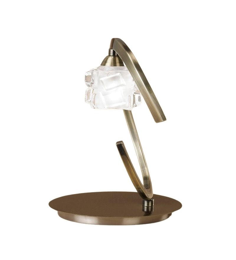 ICE TABLE LAMP 1 LIGHT ANTIQUE BRASS