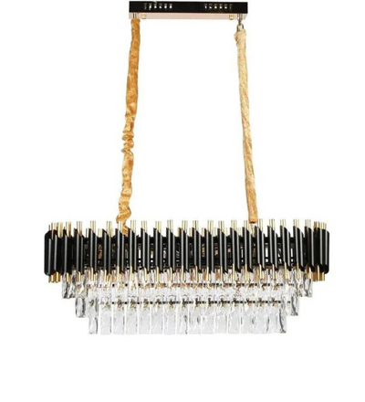 Oscuro Black Metal and Crystal Chandelier - 8 Lights