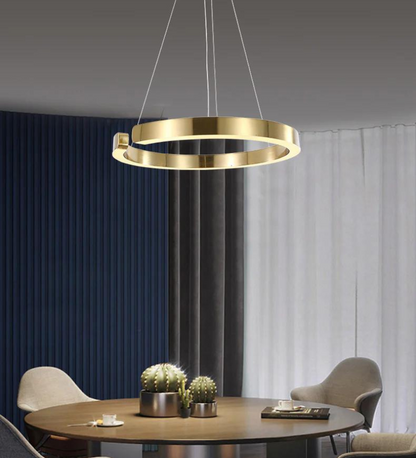 Stello C shape Gold ring LED chandelier