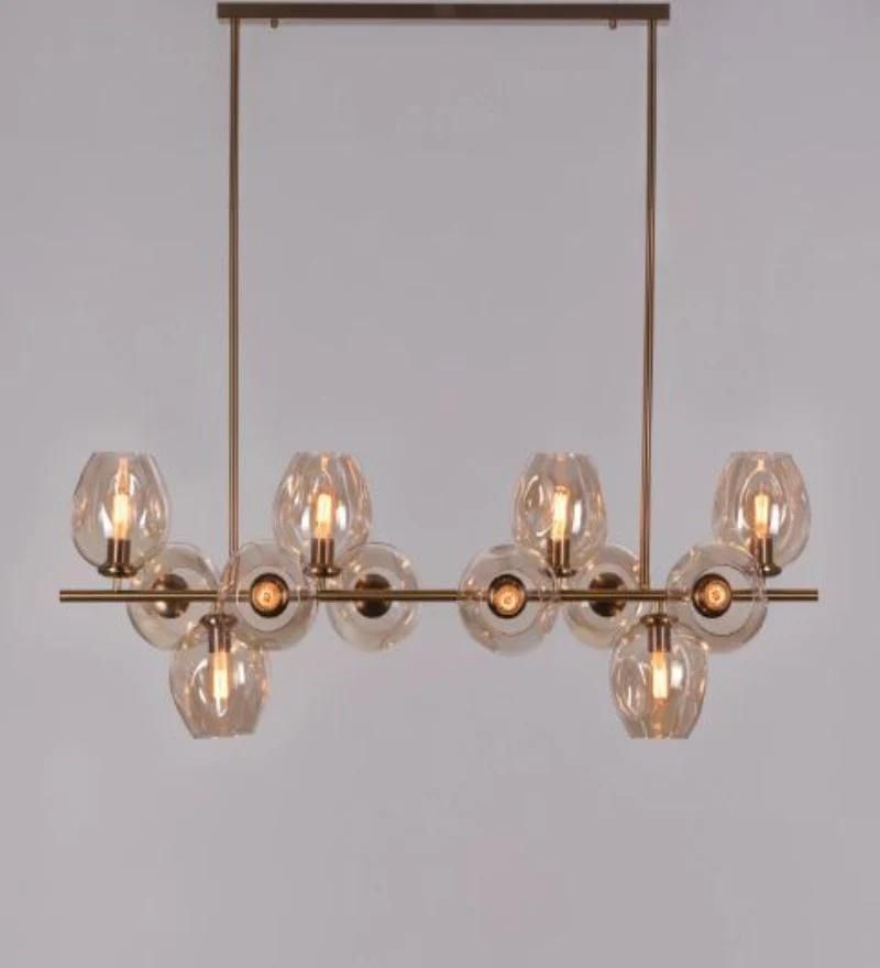 Amber Finish Glass Chandelier