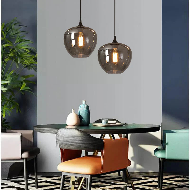 EmberGlow Pendant – Smoke Glass Elegance