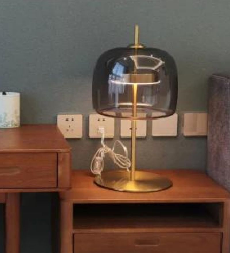 Smoke Glass LED Table Lamp