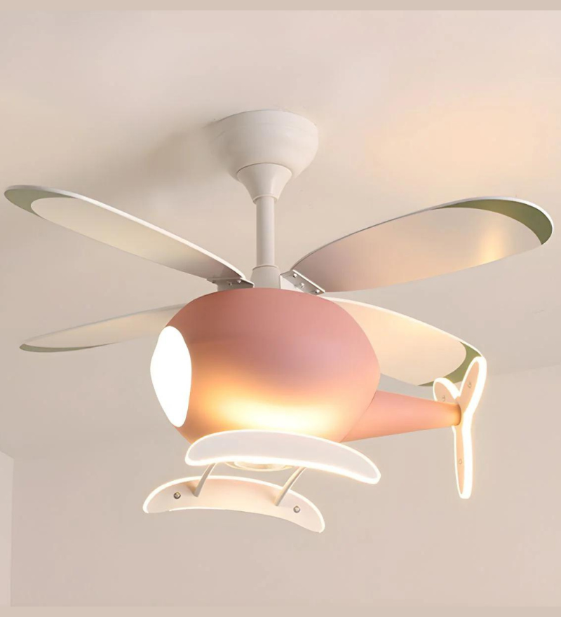 Pink Kid's Room Chandelier Ceiling Fan with Remote Control