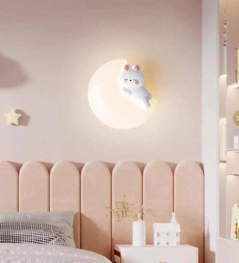 Dreamy Rabbit Milky White Wall Sconce – Tricolor