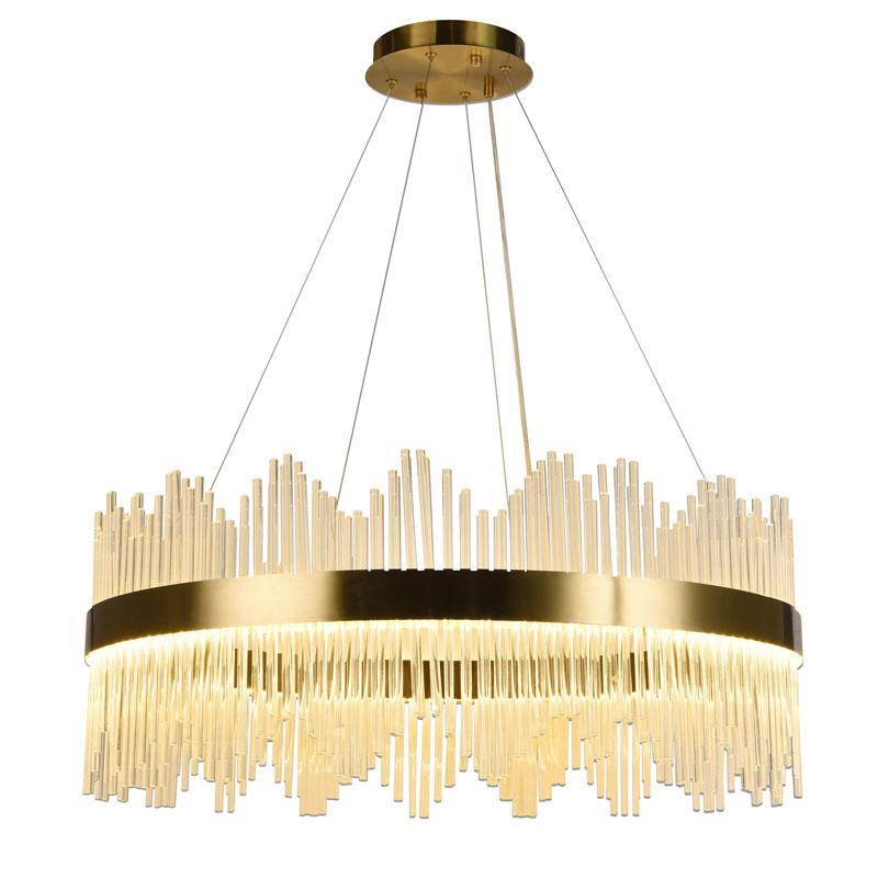 Curva Antique Gold Crystal Chandelier