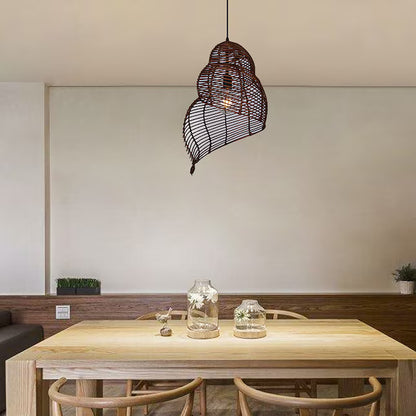 Retro Wicker Pendant Light