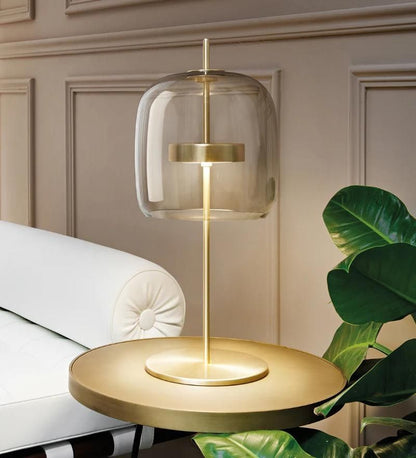 Amber Glass LED Table Lamp