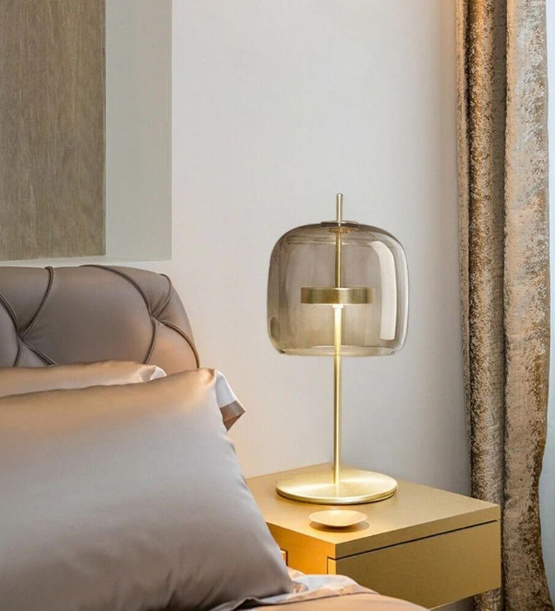 Amber Glass LED Table Lamp