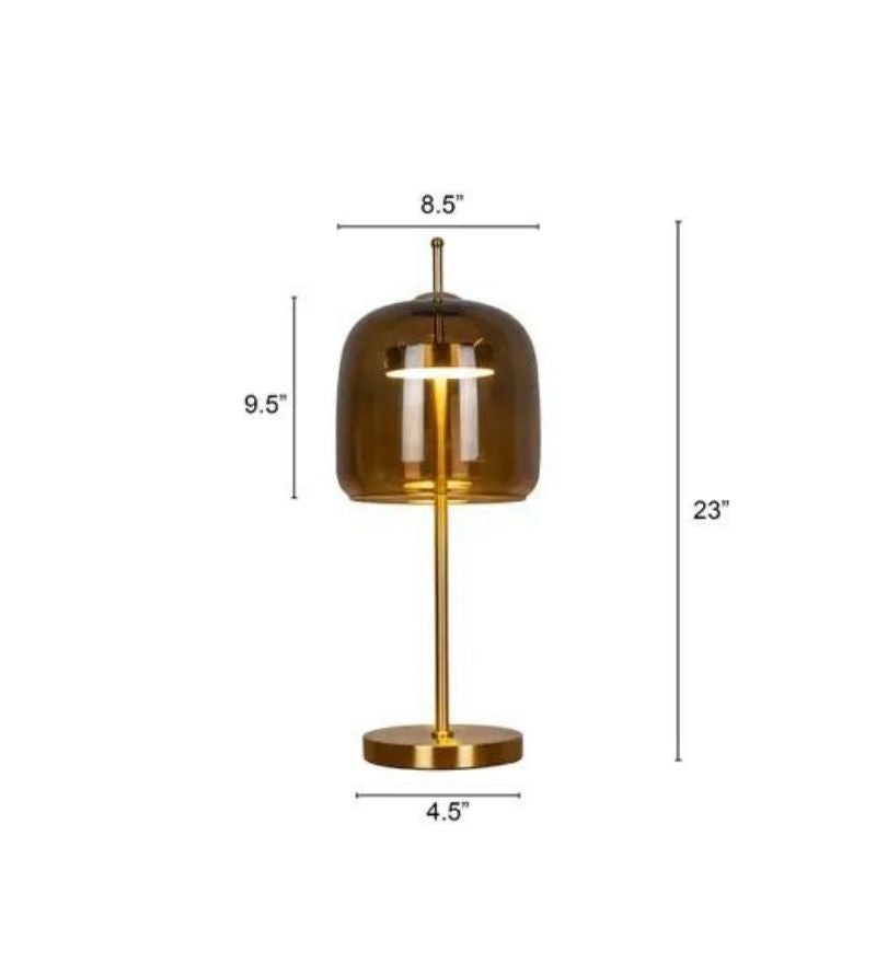 Amber Glass LED Table Lamp