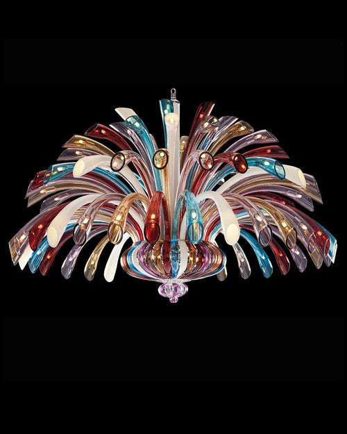 Opaline Crown Glass Chandelier