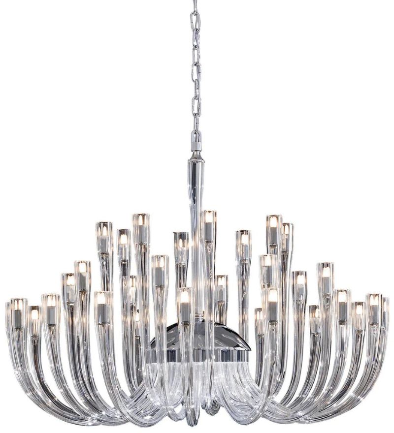 J Shape CLEAR GLASS CHANDELIER - 32 Head