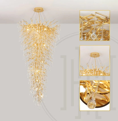 Nordic Crystal Double Height Chandelier - Large