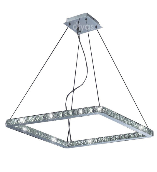 Diyas Galaxy Square Polished Chrome/Crystal