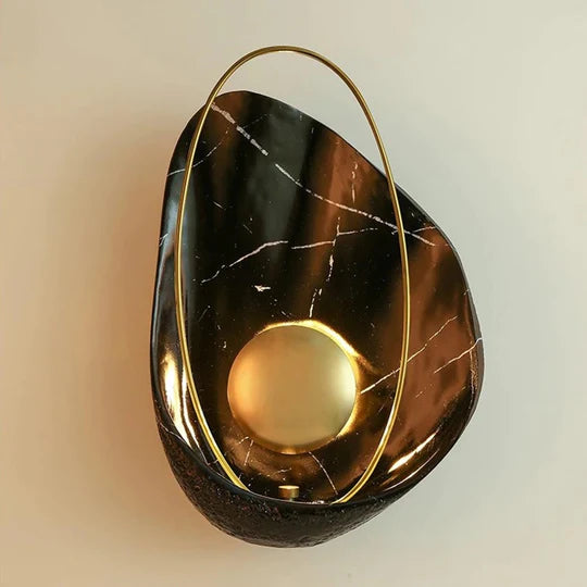 PEARL SHELL WALL LIGHT IN BLACK