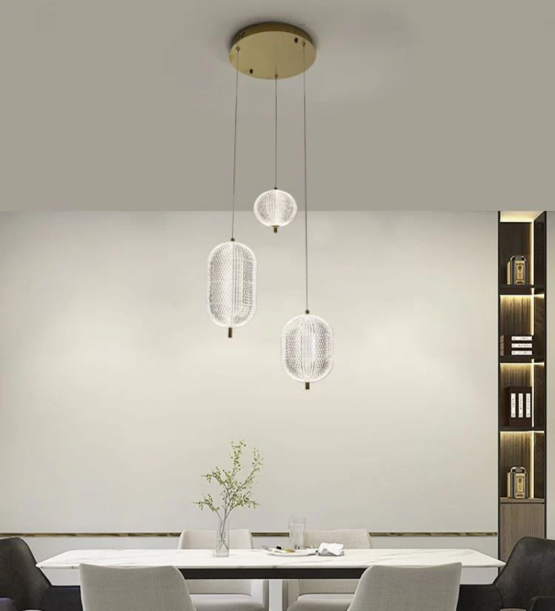 ACRYLIC METAL HANGING LIGHTS