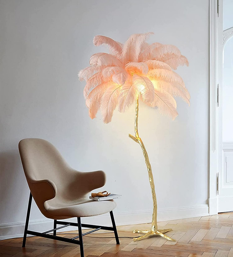 OSTRICH FEATHER FLOOR LAMP