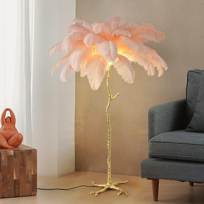 OSTRICH FEATHER FLOOR LAMP