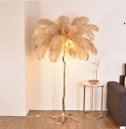 OSTRICH FEATHER FLOOR LAMP