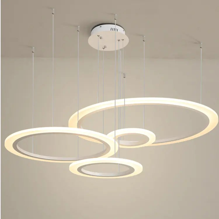 OUSGAR MODERN LED  4 RING CHANDELIER