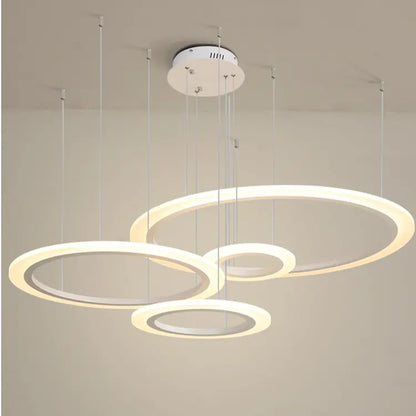 OUSGAR MODERN LED  4 RING CHANDELIER