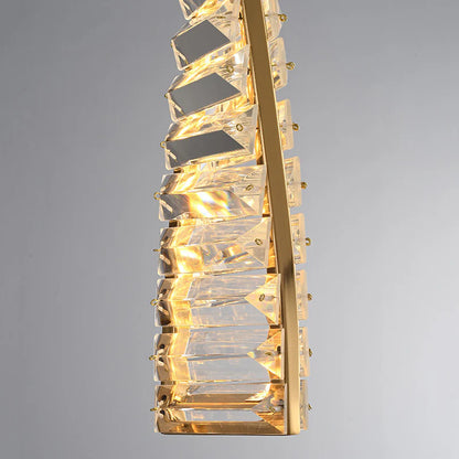 Crystal Twist LED Pendant Light – Modern Luxury Hanging Lamp for Bedroom & Living Room