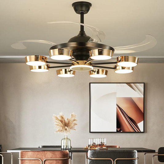 Golden Rings Ceiling Fan Chandelier