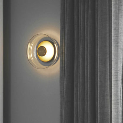 Led Gold Smokey Glass Wall Light