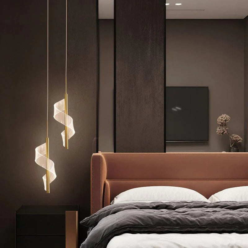 Led Pendant Light Acrylic Curvy Pendant Light
