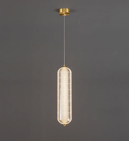 Aurora Capsule Pendant – Luxe Crystal Mesh Light