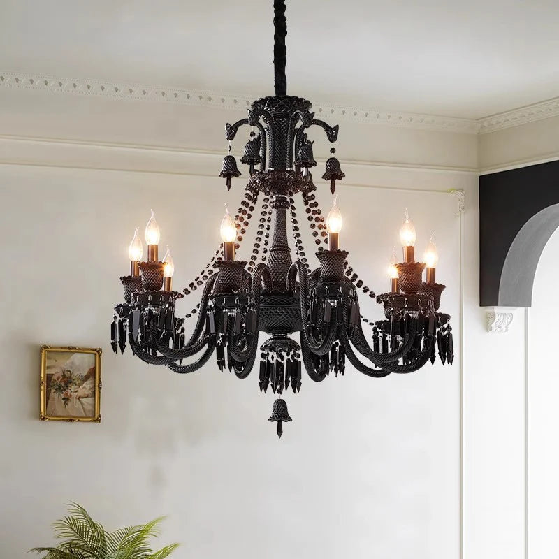 6-light black chandelier
