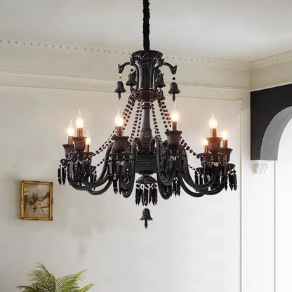6-light black chandelier