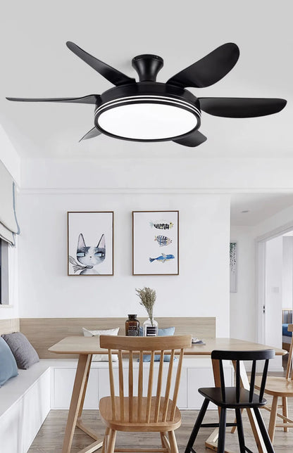 BLACK CEILING FAN CHANDELIER - 52 Inch