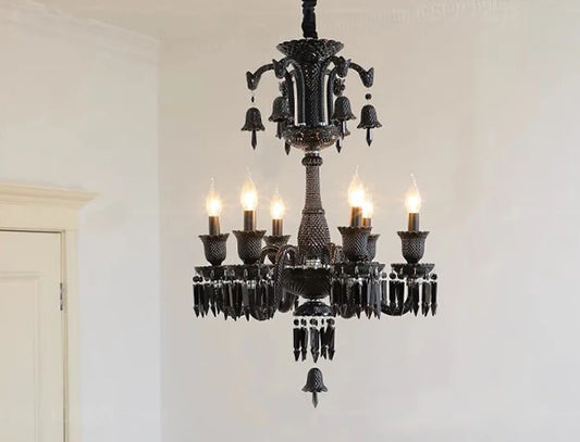 6-light black chandelier